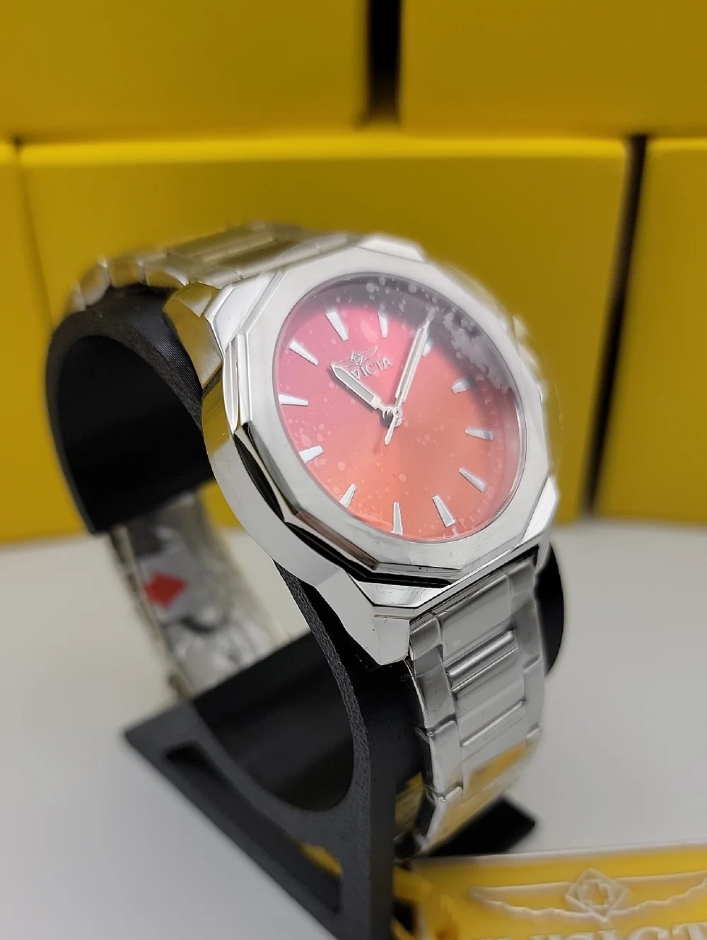 NWT Invicta Speedway Facetio Women's Watch 34mm Steel 50999 Gradient Orange Pink